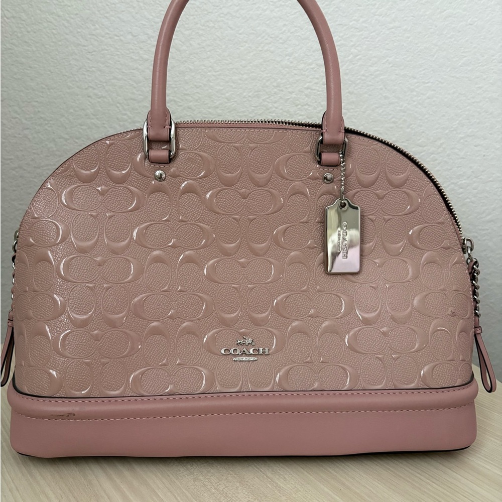Coach Mini Pink Sierra Blush Embossed Satchel